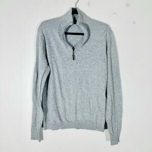 Five Four gray Long Sleeve V-Neck Sweater quarter zip woman’s large